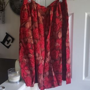 Sag Harbor Skirt Floral Plus Size Salsa Red Size 1 X